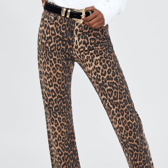NWOT▪️Zara trf leopard jeans. - Picture 3 of 3